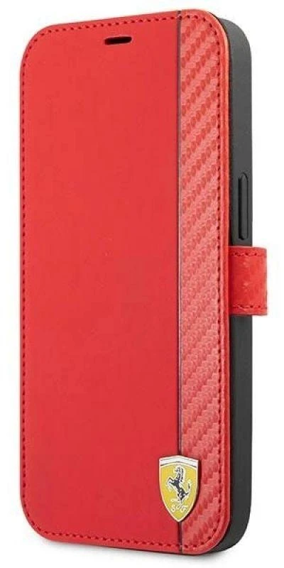 Dėklas Ferrari FESAXFLBKP13SRE Apple iPhone 13 mini 5,4″ raudonos spalvos book On Track Carbon Stripe