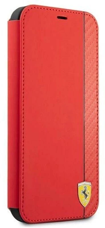 Dėklas Ferrari FESAXFLBKP13SRE Apple iPhone 13 mini 5,4″ raudonos spalvos book On Track Carbon Stripe