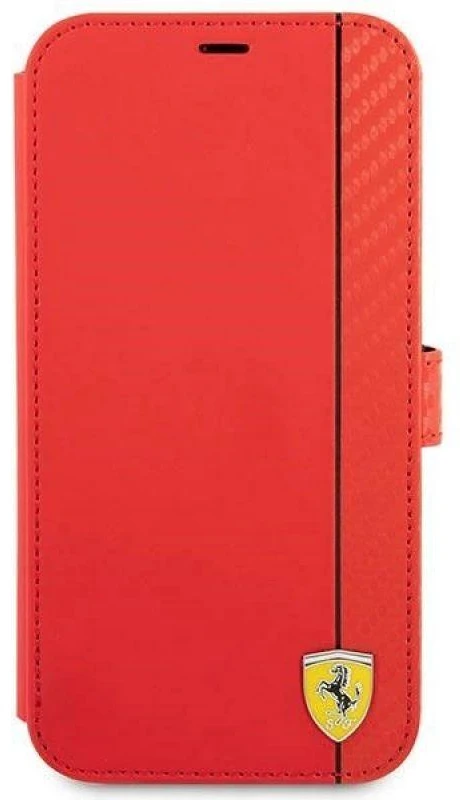Dėklas Ferrari FESAXFLBKP13SRE Apple iPhone 13 mini 5,4″ raudonos spalvos book On Track Carbon Stripe