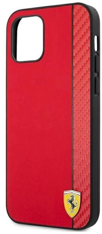 Ferrari FESAXHCP12LRE Apple iPhone 12 Pro Max 6,7″ red kietas dėklas On Track Carbon Stripe