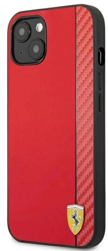 Ferrari FESAXHCP13SRE Apple iPhone 13 mini 5,4″ red kietas dėklas On Track Carbon Stripe