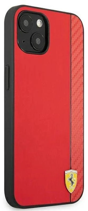 Ferrari FESAXHCP13SRE Apple iPhone 13 mini 5,4″ red kietas dėklas On Track Carbon Stripe