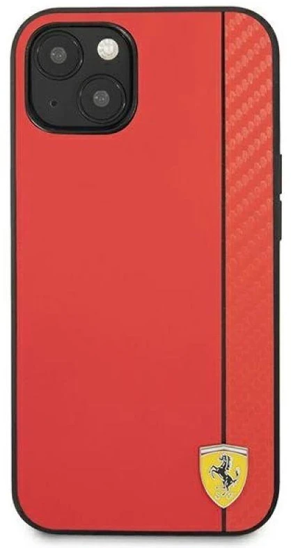 Ferrari FESAXHCP13SRE Apple iPhone 13 mini 5,4″ red kietas dėklas On Track Carbon Stripe