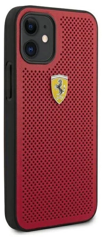 Apple iPhone 12 Mini Ferrari dėklas On Track Perforated (FESPEHCP12SRE) raudonos spalvos