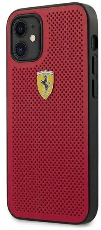 Apple iPhone 12 Mini Ferrari dėklas On Track Perforated (FESPEHCP12SRE) raudonos spalvos