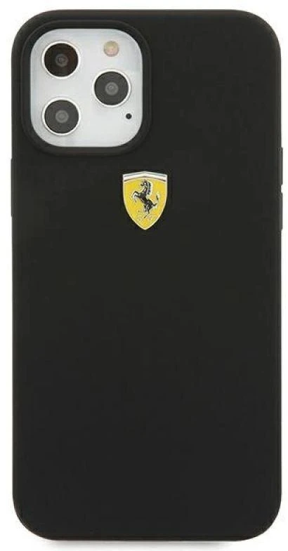 Ferrari FESSIHCP12LBK Apple iPhone 12 Pro Max 6,7″ juodos spalvos kietas dėklas On Track Silicone