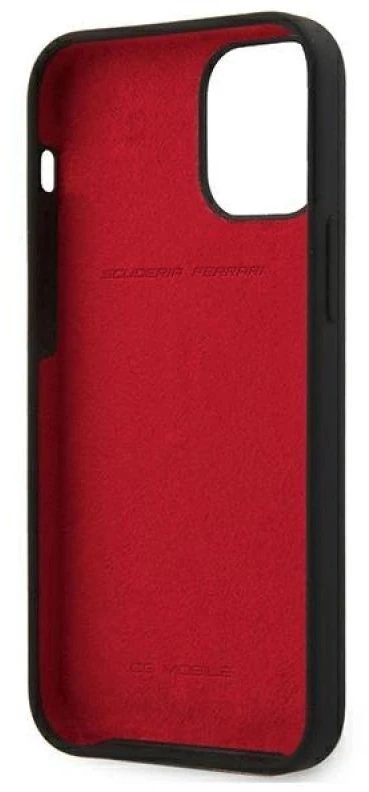 Ferrari FESSIHCP12SBK Apple iPhone 12 mini 5,4″ juodos spalvos kietas dėklas On Track Silicone