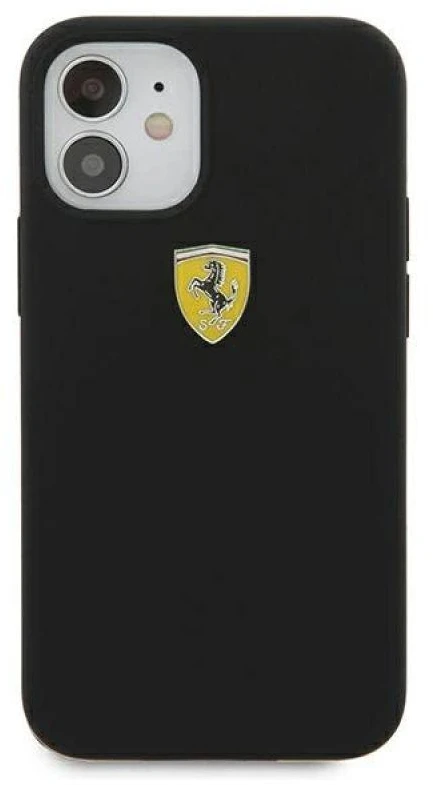 Ferrari FESSIHCP12SBK Apple iPhone 12 mini 5,4″ juodos spalvos kietas dėklas On Track Silicone