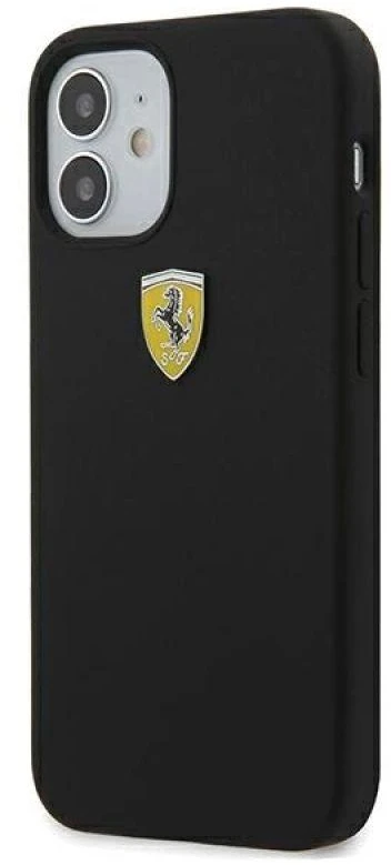 Ferrari FESSIHCP12SBK Apple iPhone 12 mini 5,4″ juodos spalvos kietas dėklas On Track Silicone