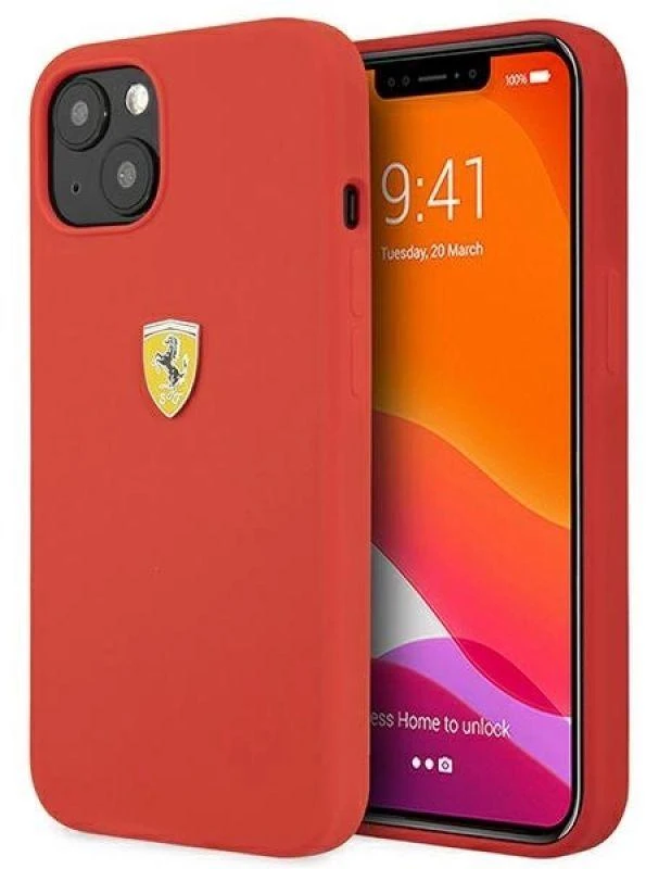Ferrari FESSIHCP13SRE Apple iPhone 13 mini 5,4″ red kietas dėklas Silicone