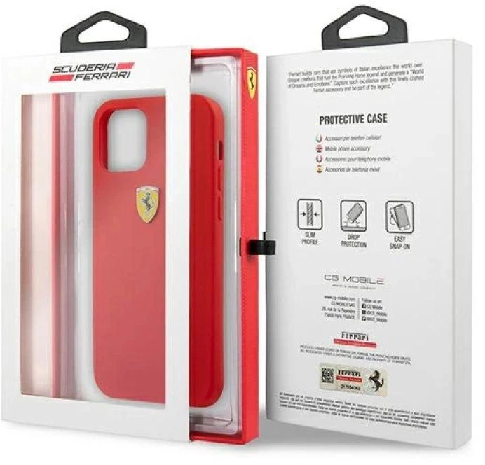 Ferrari FESSIHCP13SRE Apple iPhone 13 mini 5,4″ red kietas dėklas Silicone