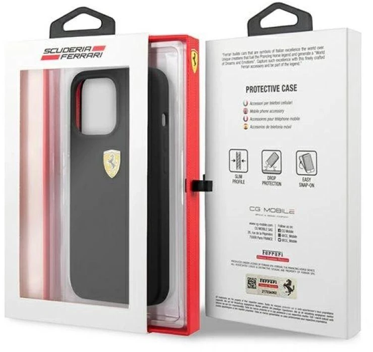 Ferrari FESSIHCP13XBK Apple iPhone 13 Pro Max 6,7″ juodos spalvos kietas dėklas Silicone
