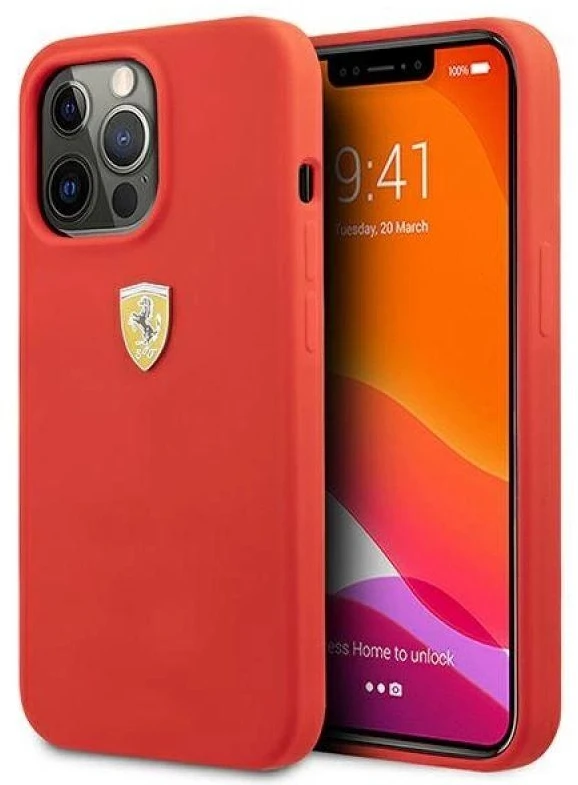Apple iPhone 13 Pro Max Ferrari dėklas Silicone (FESSIHCP13XRE) raudonos spalvos