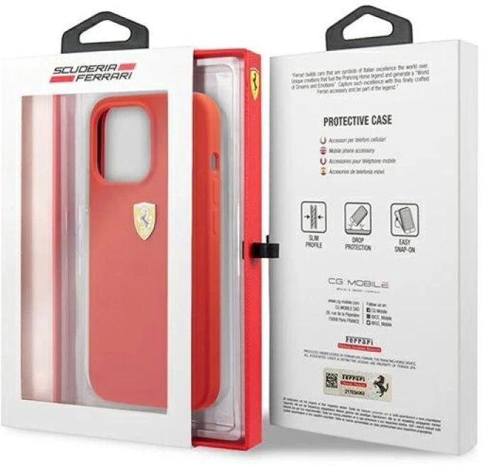 Apple iPhone 13 Pro Max Ferrari dėklas Silicone (FESSIHCP13XRE) raudonos spalvos
