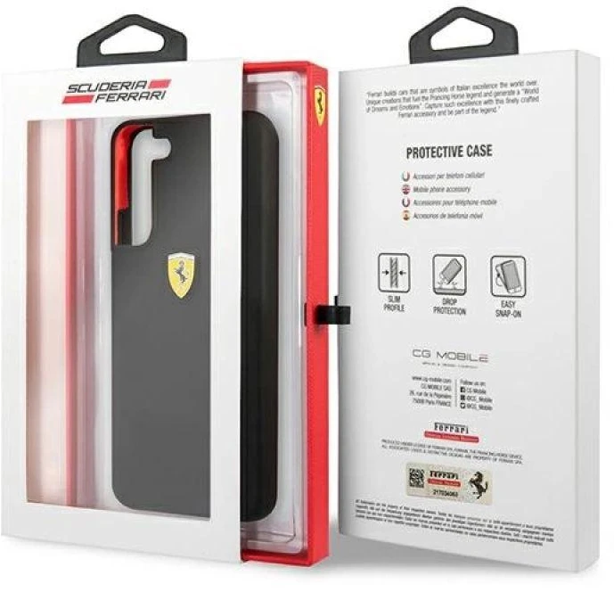 Ferrari FESSIHCS22MBK S22+ S906 juodos spalvos kietas dėklas On Track Silicone