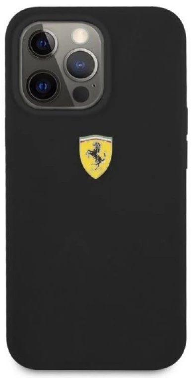 Ferrari FESSIHMP13XBK Apple iPhone 13 Pro Max 6,7″ juodos spalvos kietas dėklas Silicone MagSafe