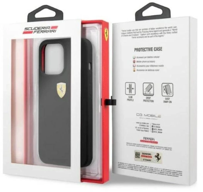 Ferrari FESSIHMP13XBK Apple iPhone 13 Pro Max 6,7″ juodos spalvos kietas dėklas Silicone MagSafe