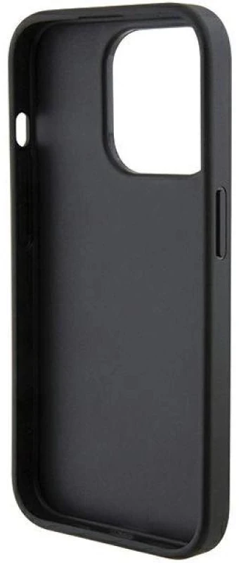 Ferrari FEHCP15XGSPSIK Apple iPhone 15 Pro Max 6.7″ juodos spalvos kietas dėklas Grip Stand Metal Logo
