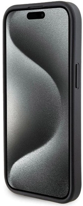 Ferrari FEHCP15SGSPSIK Apple iPhone 15 / 14 /13 6.1″ juodos spalvos kietas dėklas Grip Stand Metal Logo