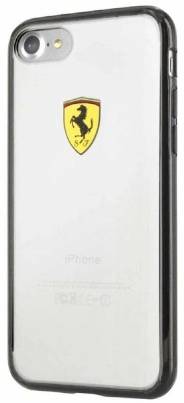 Ferrari kietas dėklas FEHCP7BK Apple iPhone 7/8/SE2020 / SE 2022 juodos spalvos/skaidrus Racing Shield