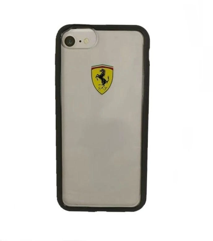 Ferrari kietas dėklas FEHCRFP7BK Apple iPhone 7/8/SE 2020 / SE 2022 skaidrus/juodos spalvos