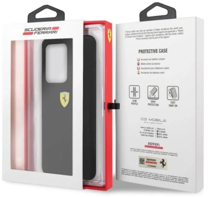 Ferrari kietas dėklas FESSIHCS69BK Samsung Galaxy S20 Ultra (G988) juodos spalvos Silicone Collection