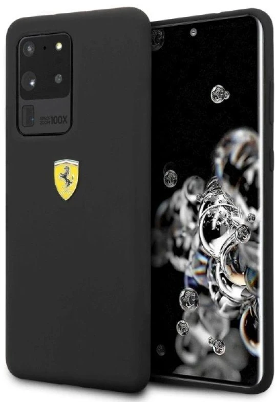 Ferrari kietas dėklas FESSIHCS69BK Samsung Galaxy S20 Ultra (G988) juodos spalvos Silicone Collection