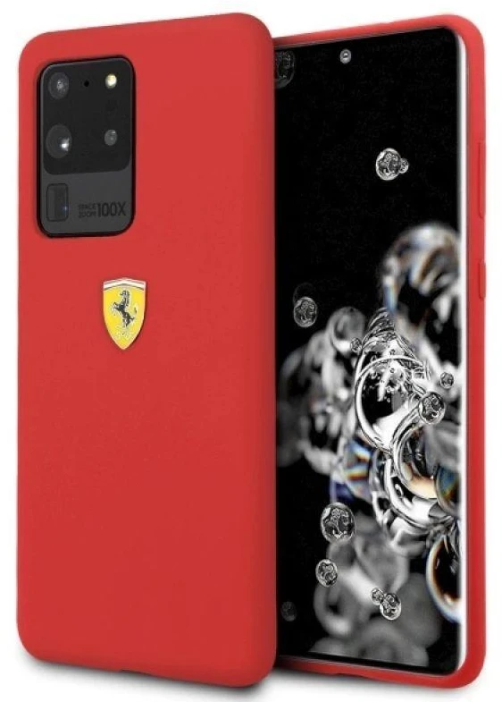 Samsung Galaxy S20 Ultra Ferrari dėklas silikoninis (FESSIHCS69RE) raudonos spalvos