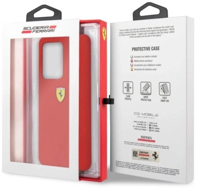 Samsung Galaxy S20 Ultra Ferrari dėklas silikoninis (FESSIHCS69RE) raudonos spalvos