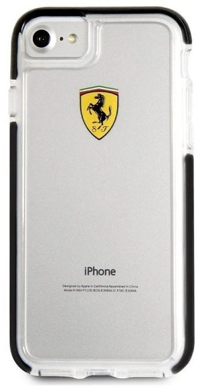 FERRARI kietas dėklas FEGLHCP7BK IPHONE 7 / 8 TRANSPARENT