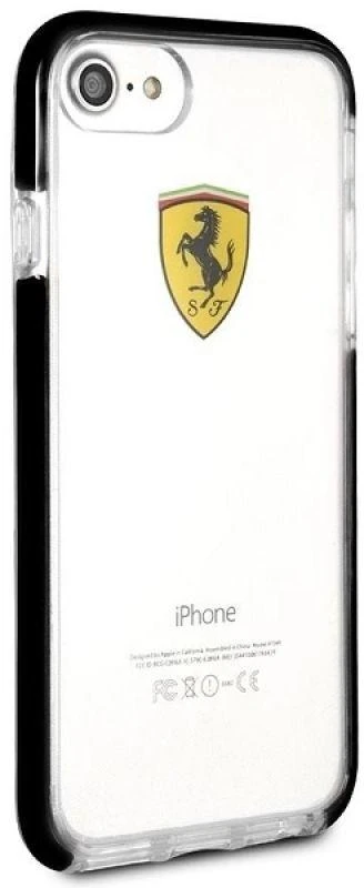 FERRARI kietas dėklas FEGLHCP7BK IPHONE 7 / 8 TRANSPARENT