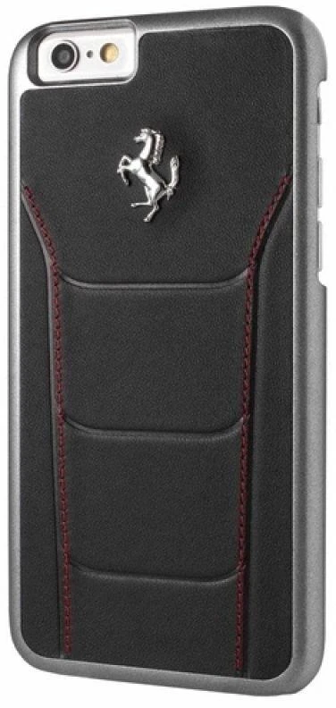 Ferrari kietas dėklas FESEHCP6BKR Apple iPhone 6/6S 488 juodos spalvos/red stiching