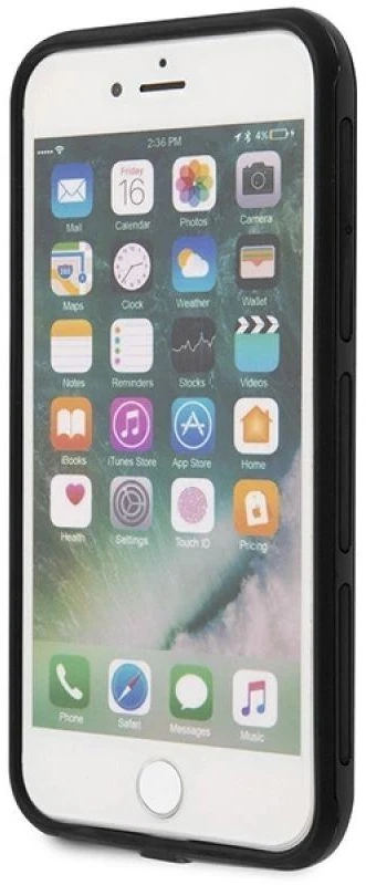 Ferrari kietas dėklas FEHCP7BISBK Apple iPhone 7/8/SE 2020 / SE 2022 skaidrus juodos spalvos