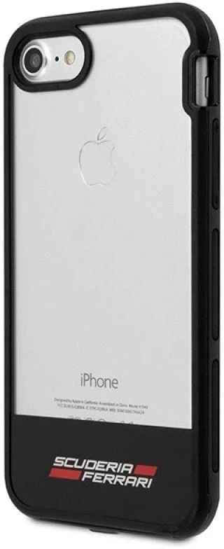 Ferrari kietas dėklas FEHCP7BISBK Apple iPhone 7/8/SE 2020 / SE 2022 skaidrus juodos spalvos