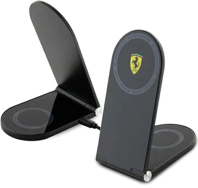 Ferrari foldable cargo. induction 2in1 FECBFMALK 15W juodos spalvos Printed Logo MagSafe