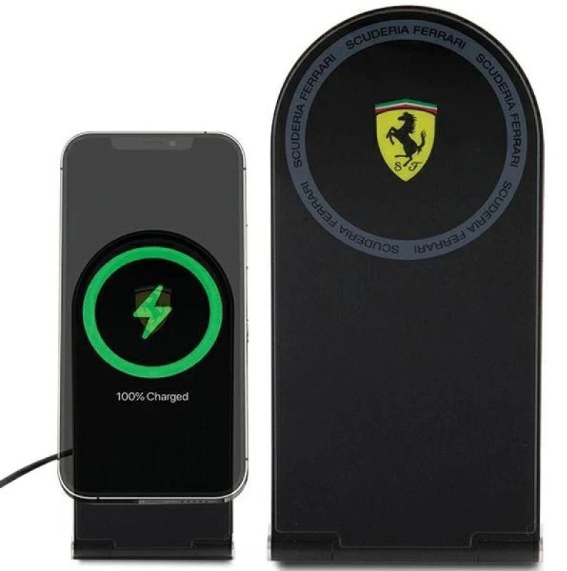 Ferrari foldable cargo. induction 2in1 FECBFMALK 15W juodos spalvos Printed Logo MagSafe