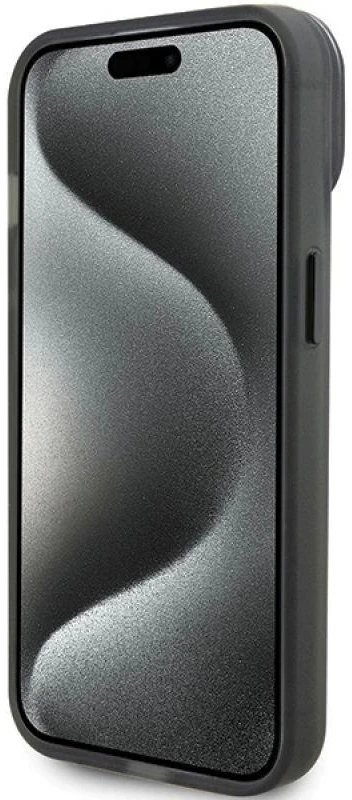 Ferrari FEHMP15MUSCAK Apple iPhone 15 Plus /14 Plus 6.7″ juodos spalvos kietas dėklas Ring Stand 2023 Collection