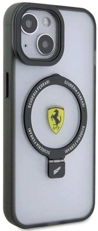 Ferrari FEHMP15MUSCAH Apple iPhone 15 Plus /14 Plus 6.7″ skaidrus kietas dėklas Ring Stand 2023 Collection M