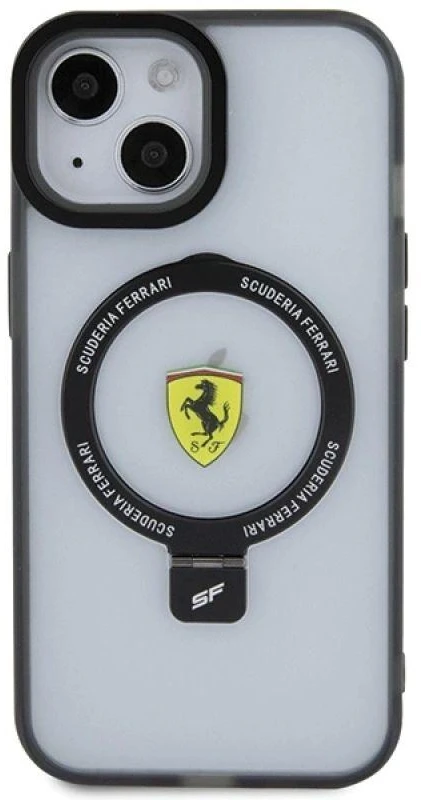Ferrari FEHMP15MUSCAH Apple iPhone 15 Plus /14 Plus 6.7″ skaidrus kietas dėklas Ring Stand 2023 Collection M