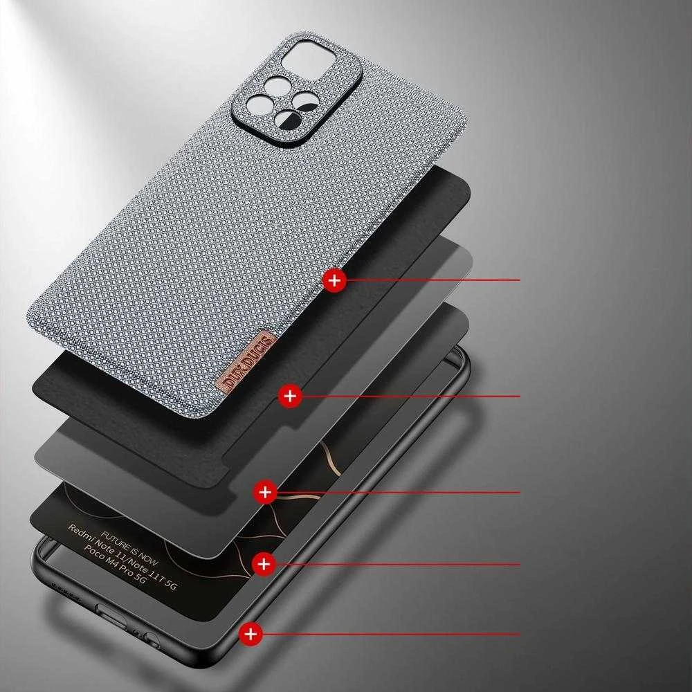 Dux Ducis Fino covered with nylon material Poco M4 Pro 5G dėklas telefonui mėlynos spalvos