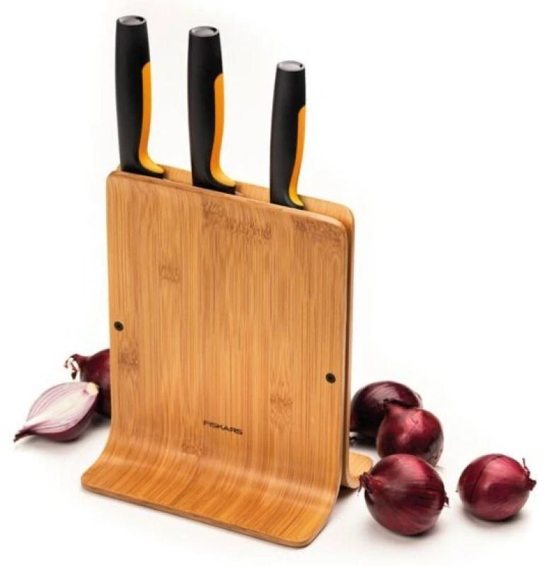 Fiskars Functional Form bambukinis peilių dėklas 3 peiliams, 1057553