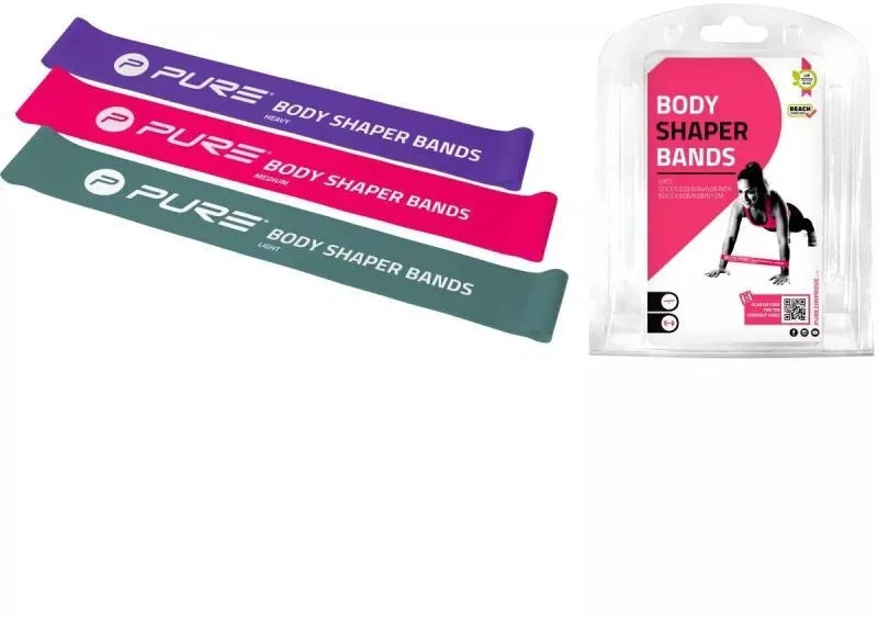Pure2Improve | Body Shaper Bands, Set of 3 | Žalias, Rožinė and Violetinė