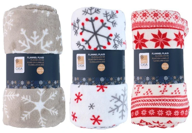 Articasa Arti Casa - Flannel Christmas Blanket 150x200 cm Raudona