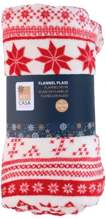 Articasa Arti Casa - Flannel Christmas Blanket 150x200 cm Raudona