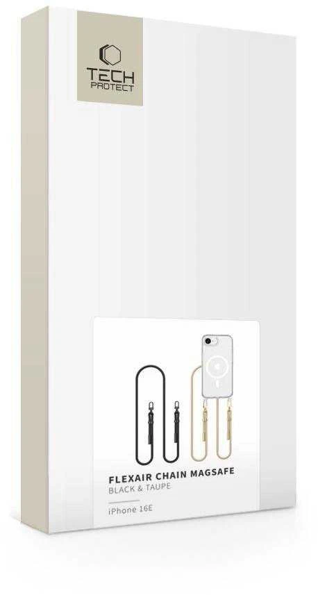 Dėklas Tech-Protect FlexAir Chain MagSafe Case for iPhone 16e / 17e - Juodas and rusvai gelsvas