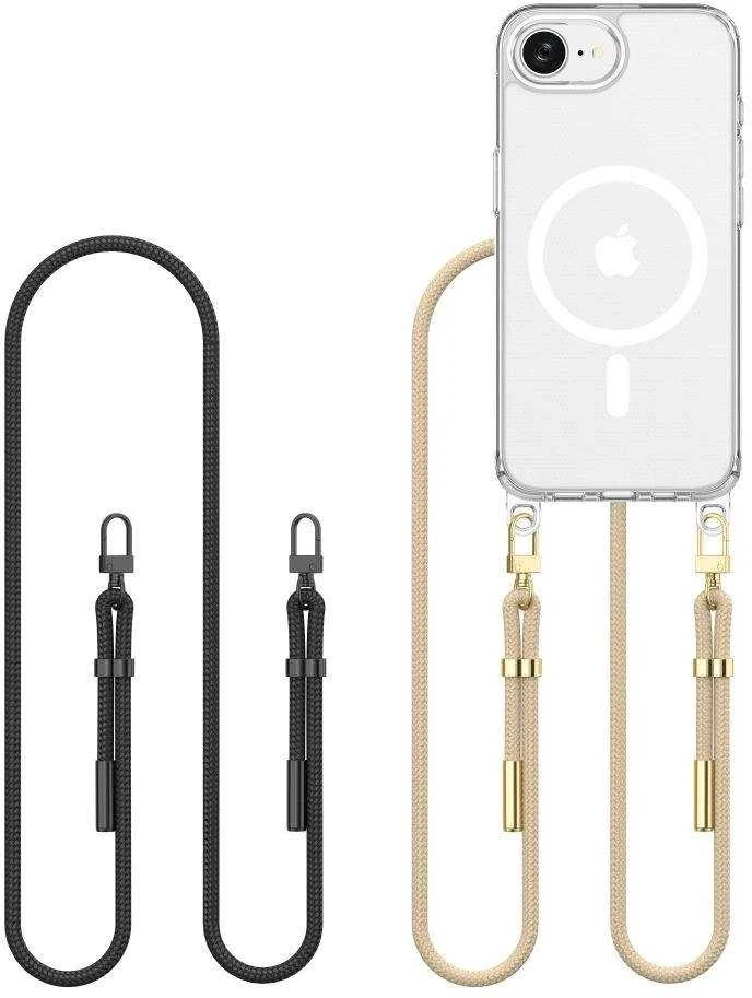 Dėklas Tech-Protect FlexAir Chain MagSafe Case for iPhone 16e / 17e - Juodas and rusvai gelsvas