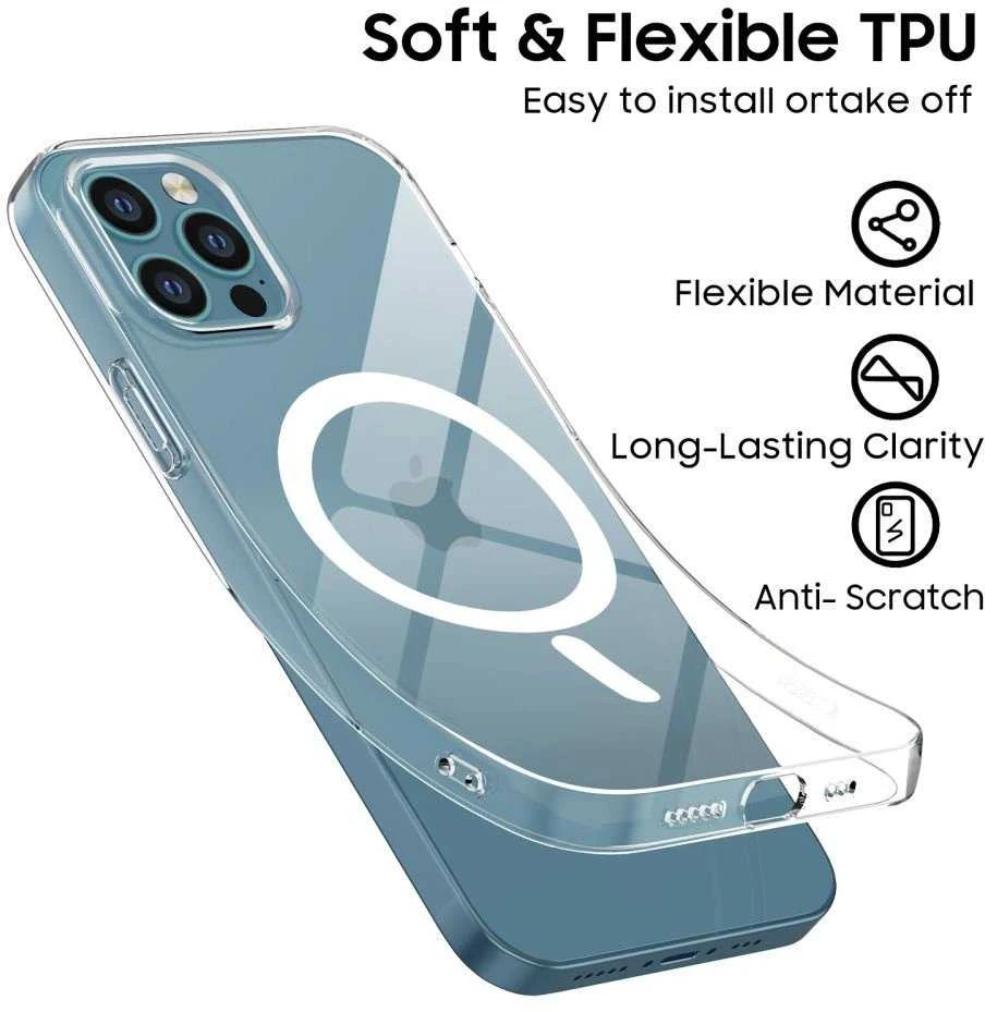 Apple iPhone 12 / 12 Pro Tech-Protect FlexAir MagSafe Clear dėklas telefonui skaidrus
