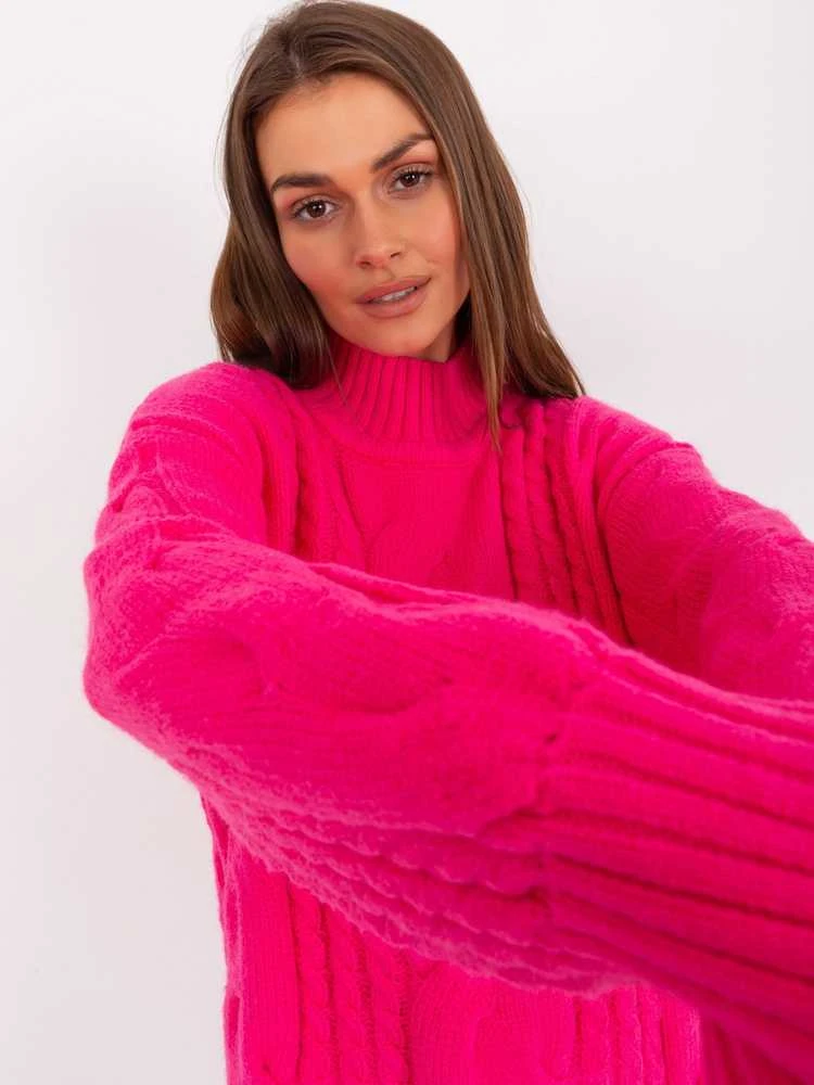Fluo rožinis megztinis