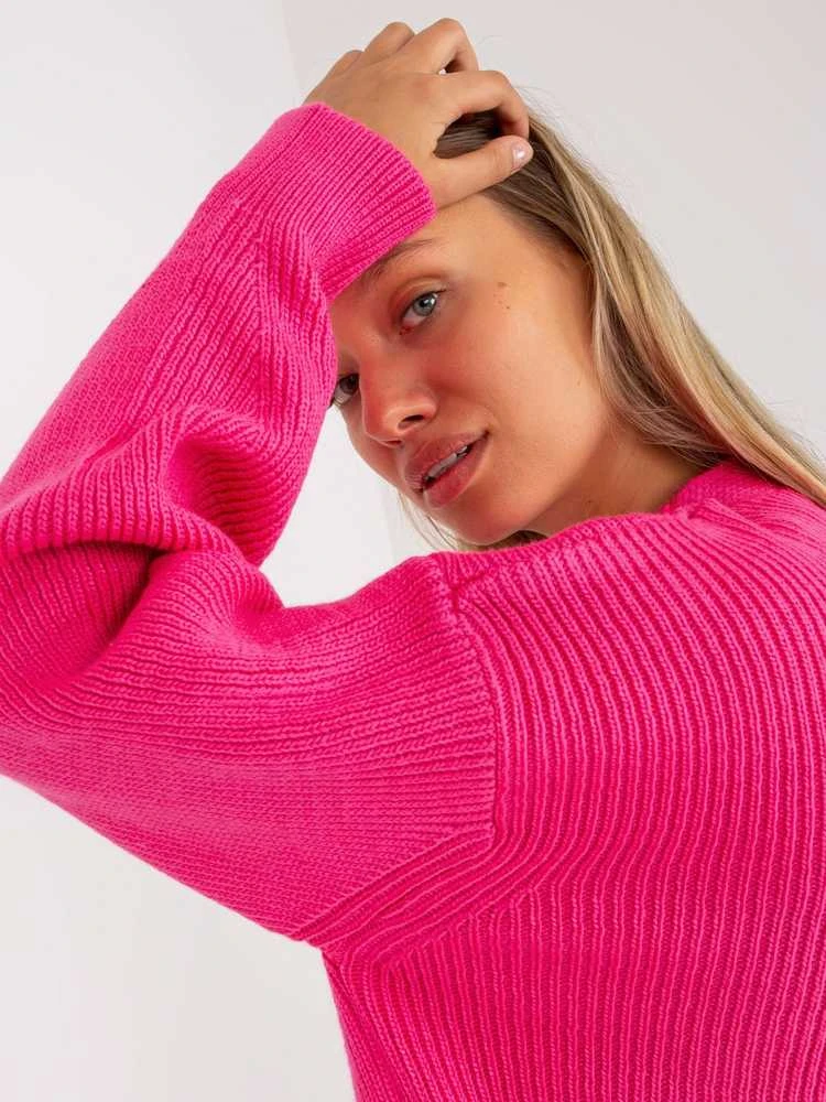 Fluo rožinis megztinis