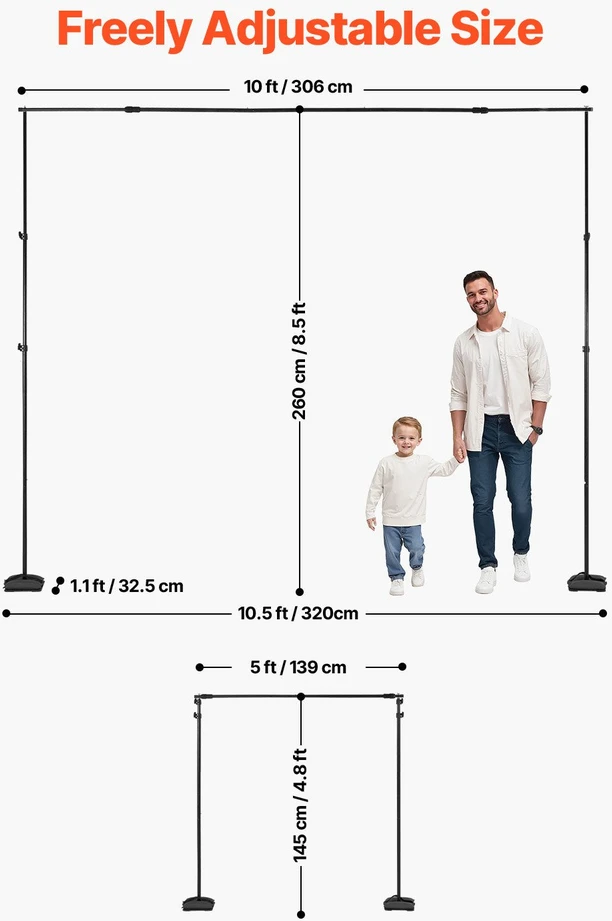 VEVOR Fonas stovui 2,6 x 3 m studijai